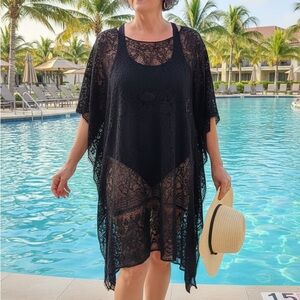 Black Lace Swim Cover-Up